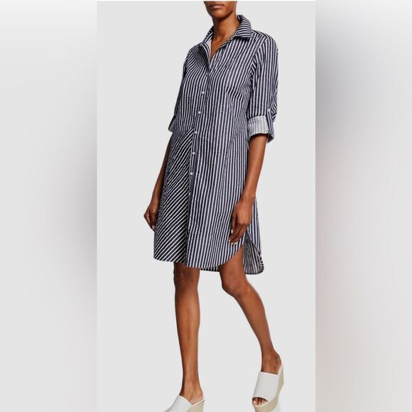 Finley Blue Striped Bailey shirt Dress NWOT Sz. XL sa2 - Picture 1 of 9